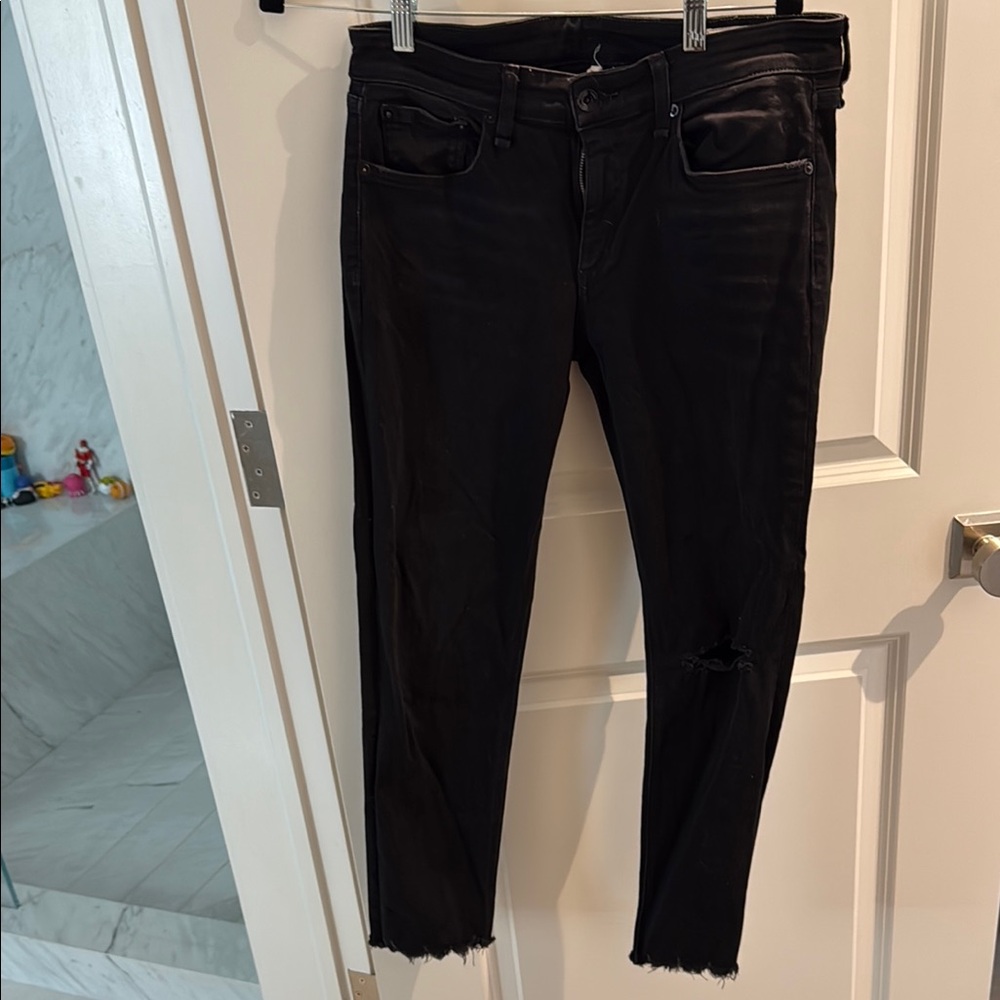rag & bone Black Ankle Cropped Jeans